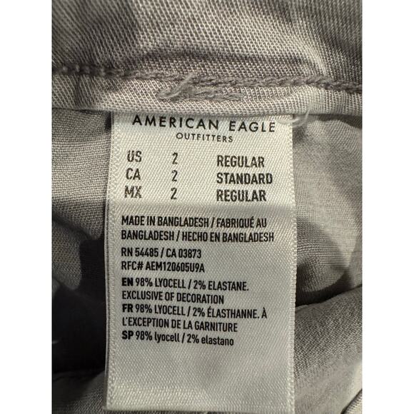American Eagle Women's Size 2 Low-Rise Wide Leg Cargo Pants Gray - Picture 5 of 7